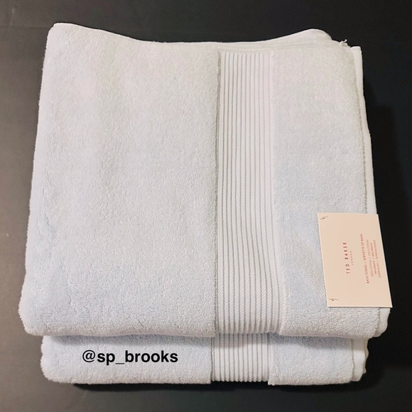 🎁8PC TED BAKER London Bath Towel Set -Powder Blue- Absorbent Super Plush Cotton - Picture 2 of 10